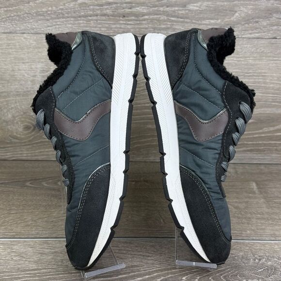 Voile Blanche Storm Fur-1B05 Women Sz 8/EU 39 Green Shearling Metallic Sneakers - Picture 9 of 11